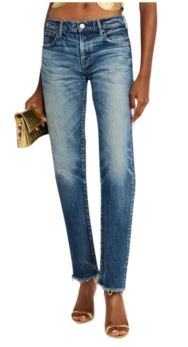 Moussy Florahome Slim Straight Jean Blue 31 NWT Minimalist Elevated Basics